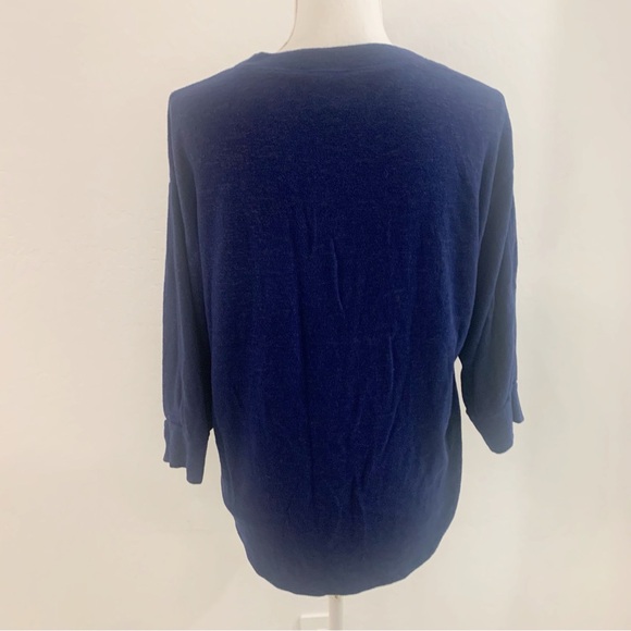 Cabi Cuddle Tee Cobalt Blue V-neck 3/4 Sleeve Top Style 4438 Size S - Picture 8 of 12